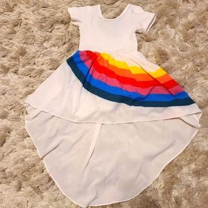 Rainbow high low chiffon dress